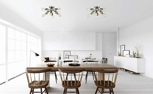 Sputnik Chandelier with 8 Socket Flush Mount Ceiling Light